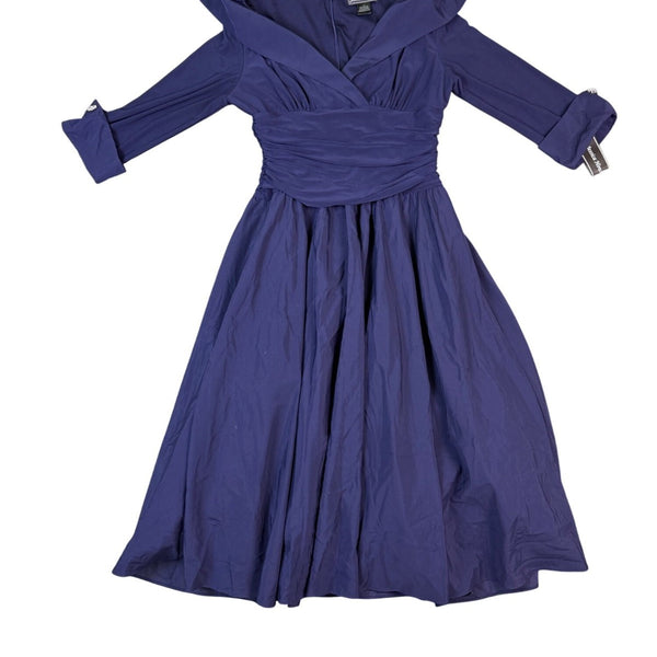 Jessica Howard Womens Navy Midi Fit & Flare Dress Size 12 Tag