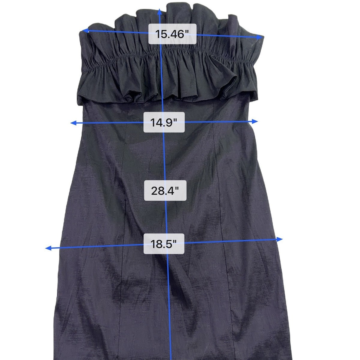 Thirty Thirty L.A. Womens Black Polyester Ruffled Strapless Dress Size M