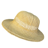 Woven Straw Unisex Natural Sun Hat Breathable Design Ventilated Crown 