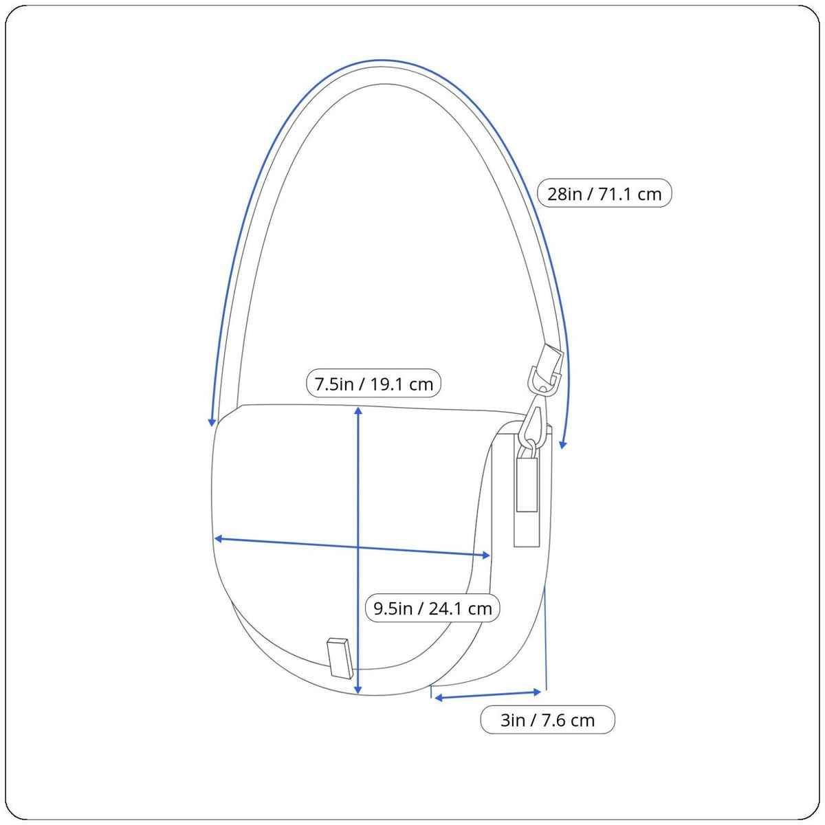 Sole Society Black Faux Leather Adjustable Strap & Snap Closure Crossbody Bag