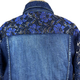 Berek Womens Medium Denim Jacket With Lace Sleeves Size 1X