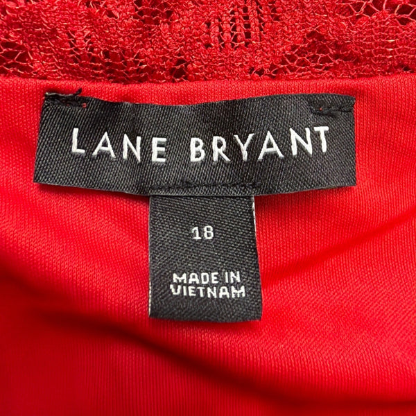 Lane Bryant Womens Red Lace Off-The-Shoulder Knee-Length Dress Size 18 