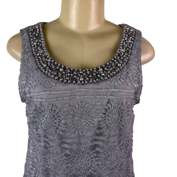 R&M Richards Womens Gray Polyester 3-Piece Jacket Top Pants Set Size 12 Formal W