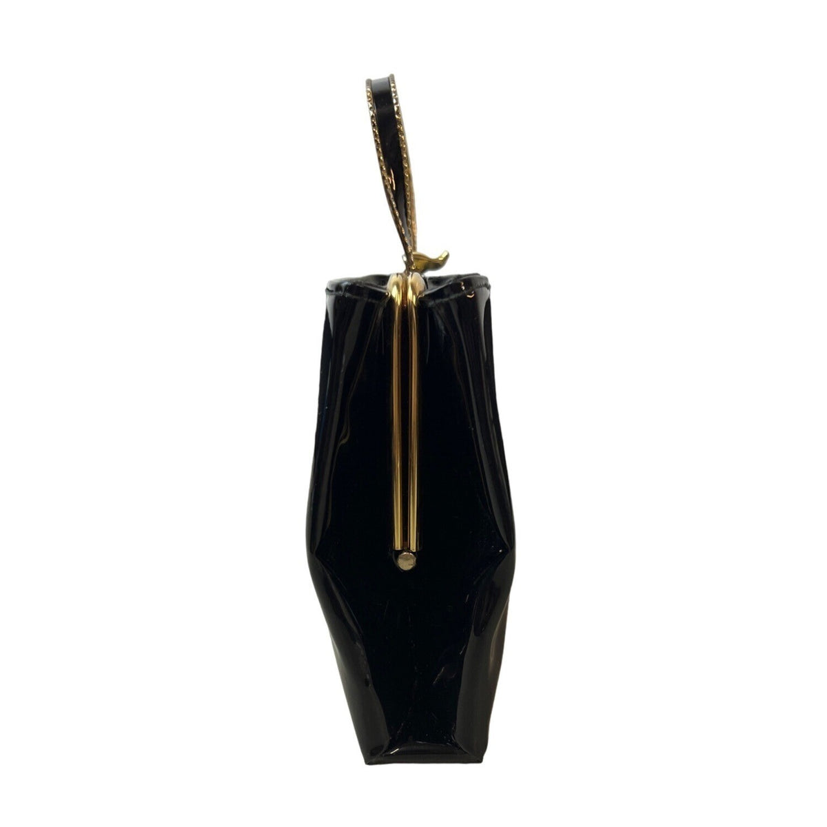 Andè Women's Simple Black With Gold Tone Accents Evening Clutch Sz S