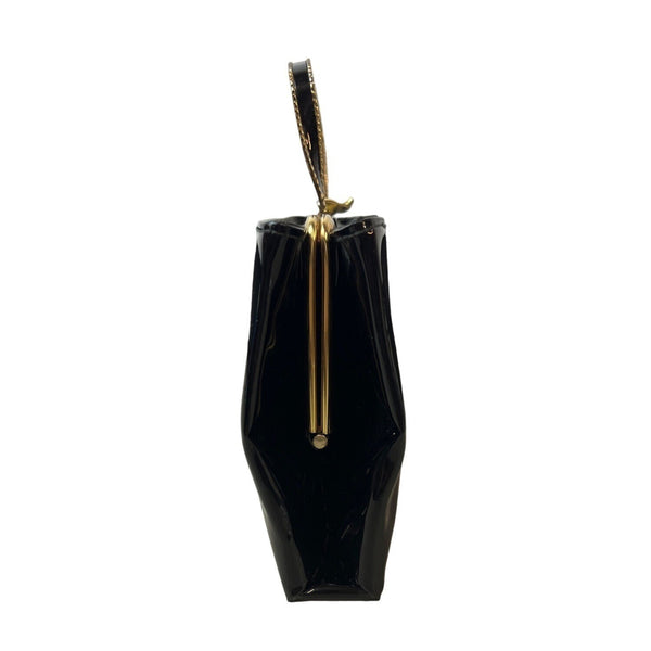 Andè Women's Simple Black With Gold Tone Accents Evening Clutch Sz S