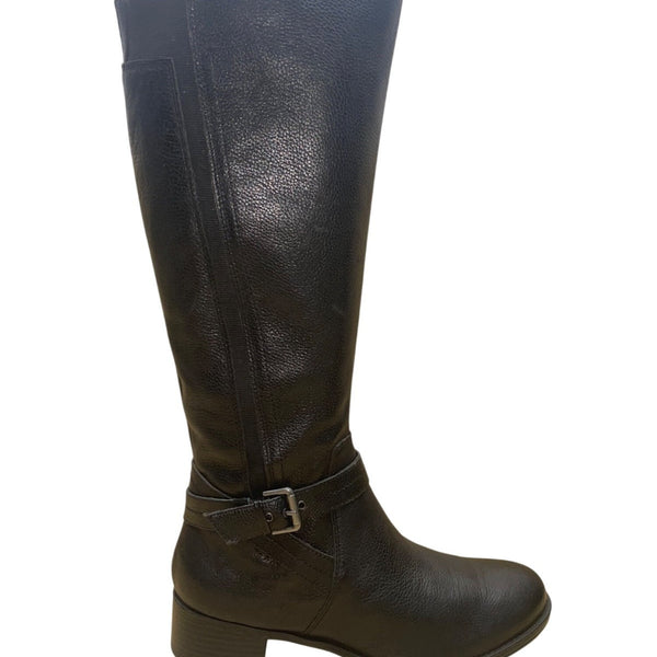Naturalizer Women’s Black Leather Zippered Knee-High Riding Wynnie Boots Size 8M