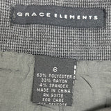 Grace Elements Women's Gray A-Line Midi Skirt With Belt Sz 6