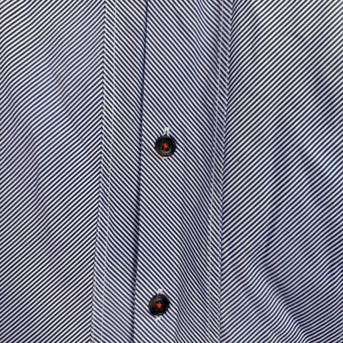 Michael Kors Mens Blue Striped Long Sleeve Button-Up Shirt Size L