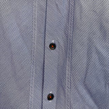Michael Kors Mens Blue Striped Long Sleeve Button-Up Shirt Size L