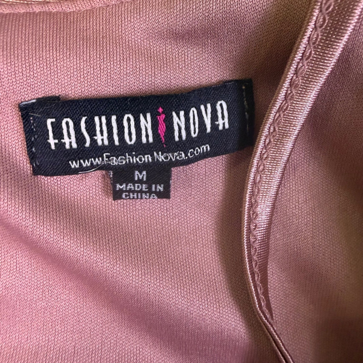 Fashion Nova Women Rose Gold Off-The-Shoulder Ruffle Jumpsuit Size M