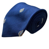 Johnsons Inc Mens Navy Polyester Embroidered Neck Tie Crest Pattern