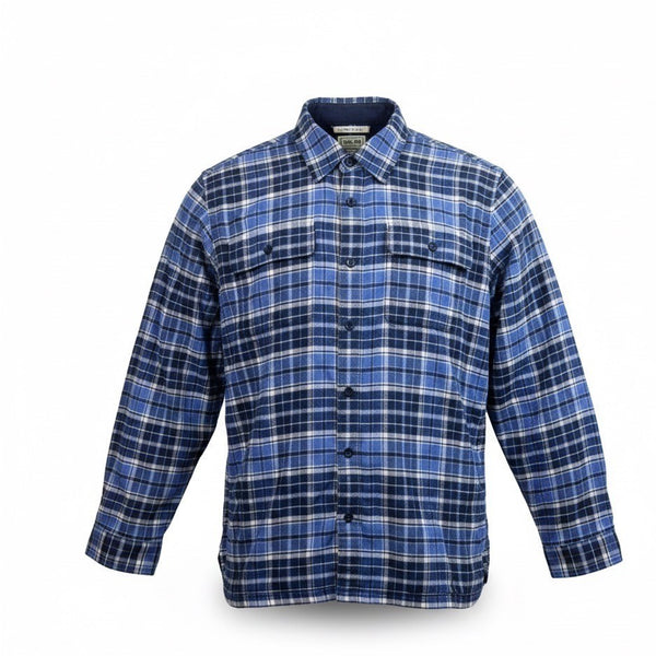 L.L.Bean Mens Rustic Blue Flannel Shirt Traditional Fit Sz XXL