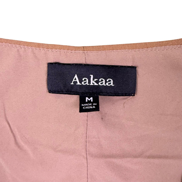 Aakaa Womens Beige Polyester-Rayon Buttoned Vest Stylish & Lightweight Sz M