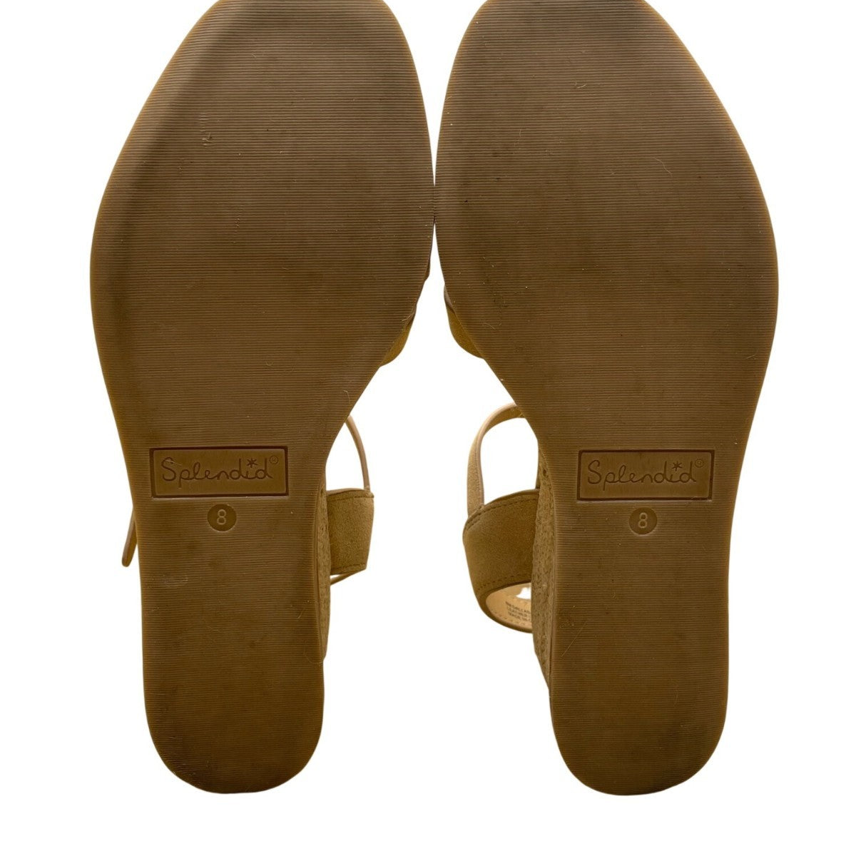 Splendid Women’s Beige Suede Adjustable Strap Espadrille Wedge Sandals Size 8M