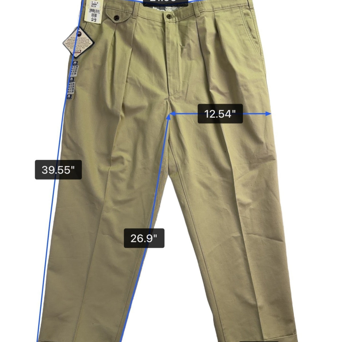 Savane Mens Khaki Cotton Classic Fit Pants No Wrinkles Stain Free Process Sz 44