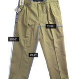 Savane Mens Khaki Cotton Classic Fit Pants No Wrinkles Stain Free Process Sz 44