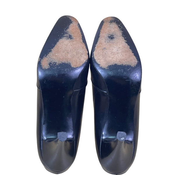 Rosina Ferragamo Schiavone Women’s Black Leather BetteElegante Bow Pumps Sz 8.5N