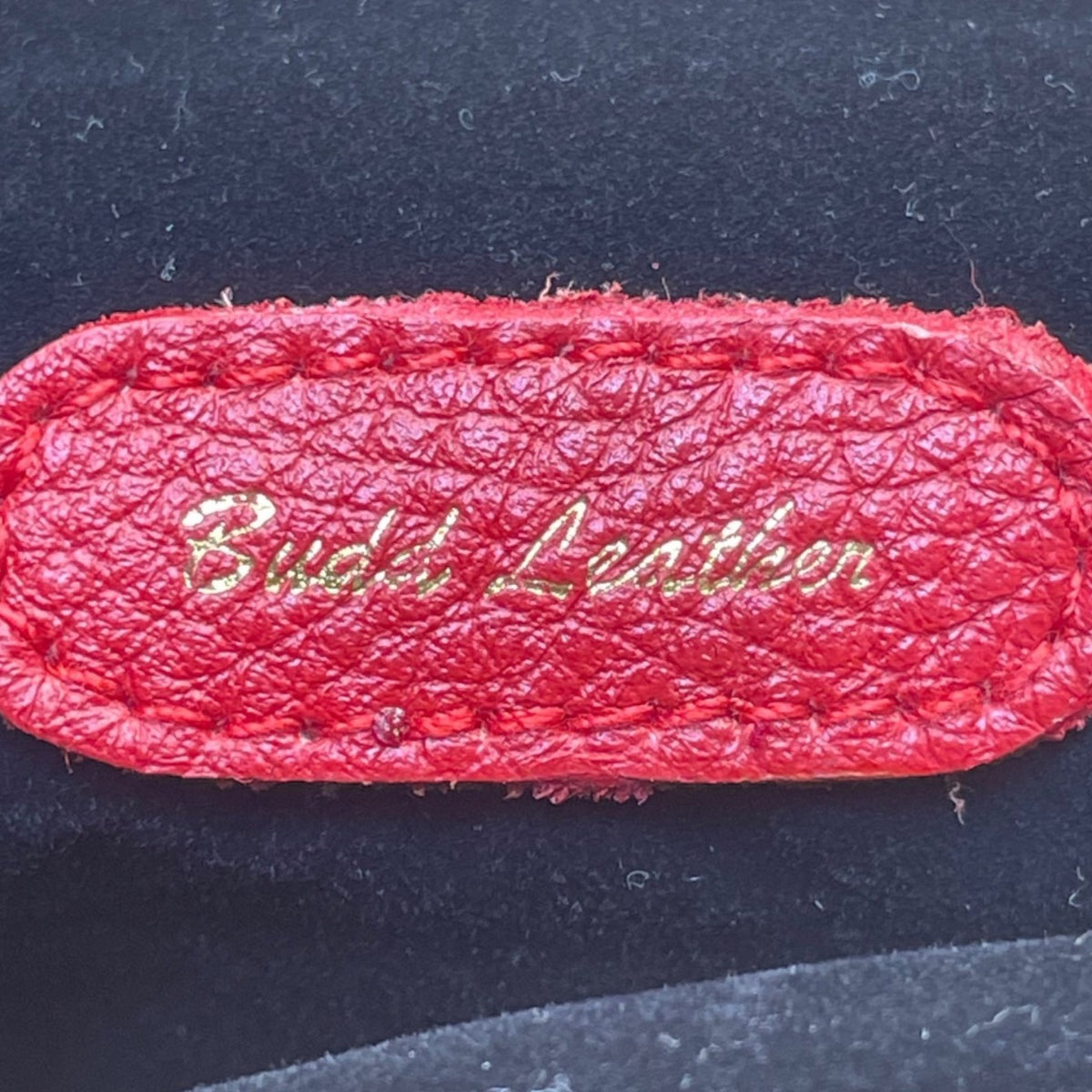 Budd Leather Women’s Red Leather Gold-Tone Clasp Closure Eyeglasses Purse