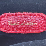 Budd Leather Women’s Red Leather Gold-Tone Clasp Closure Eyeglasses Purse