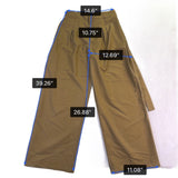 Commense Womens Khaki Wide-Leg Pleated High-Waist Trousers Size M