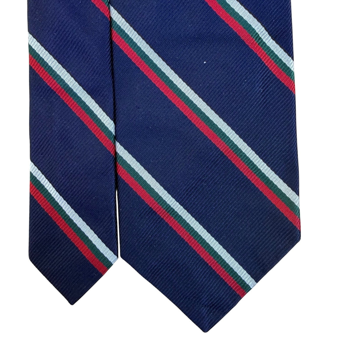 Robert Talbott Mens Navy Blue Silk Striped Tie Hand-Sewn Georgetown University S