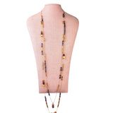 ALM Soho Womens Gold Tone Crystal Beaded Modernist Necklace Two-Strand 