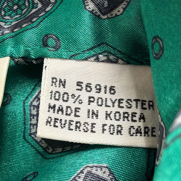 Oscar De La Renta Womens Green Bow Blouse Vintage Retro Style Top Sz 6