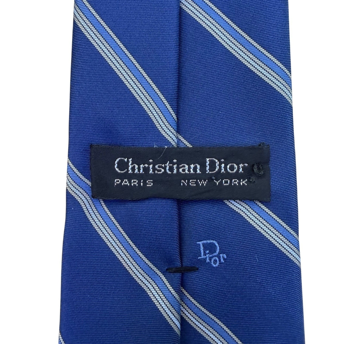 Mens Blue Polyester Striped Formal Neck Tie Classic Design