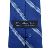 Mens Blue Polyester Striped Formal Neck Tie Classic Design