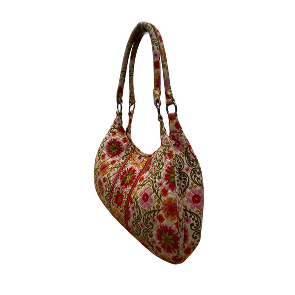 Vera Bradley Women's Multi Floral Quilted With Metal Ring Detail Shoulder Bag