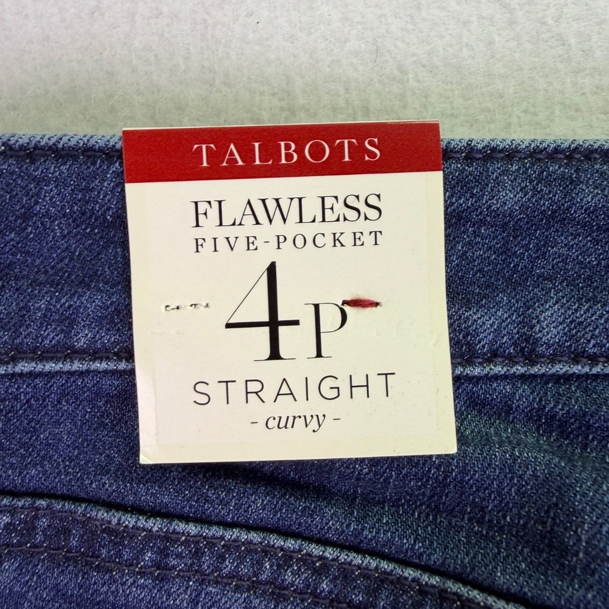 Talbots Womens Blue Straight Leg Five-Pocket Petite Jeans Size 4P
