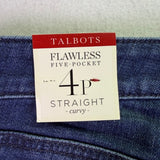 Talbots Womens Blue Straight Leg Five-Pocket Petite Jeans Size 4P