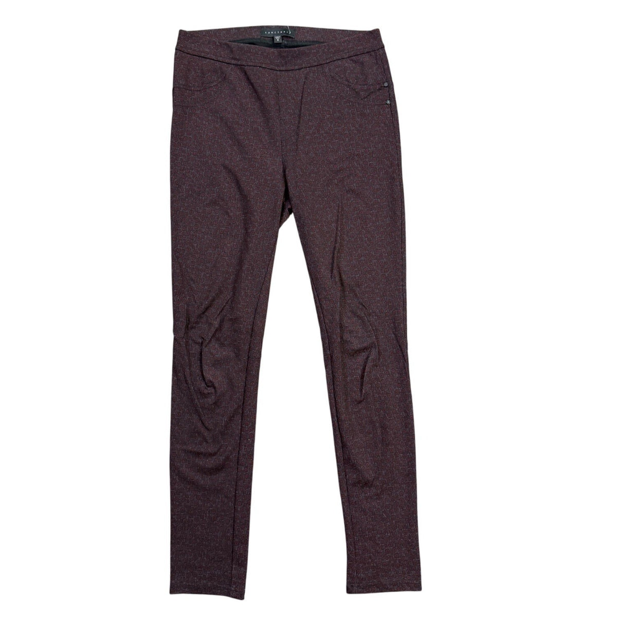 Sanctuary Womens Burgundy Stretch Pants With Geometric Pattern Size S