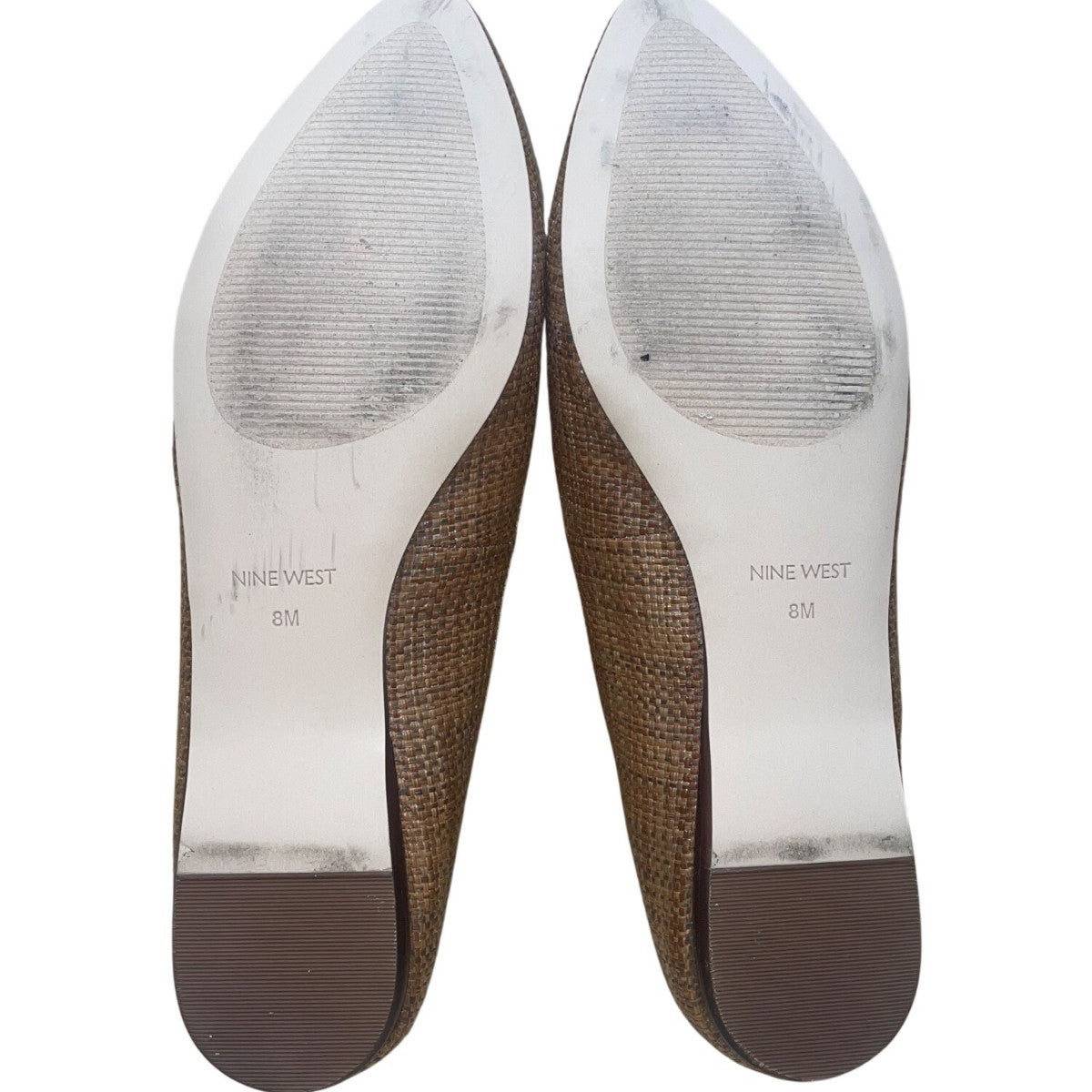 Nine West Women’s Dark Brown Speakup2 Woven Ballet Flats Size 8M