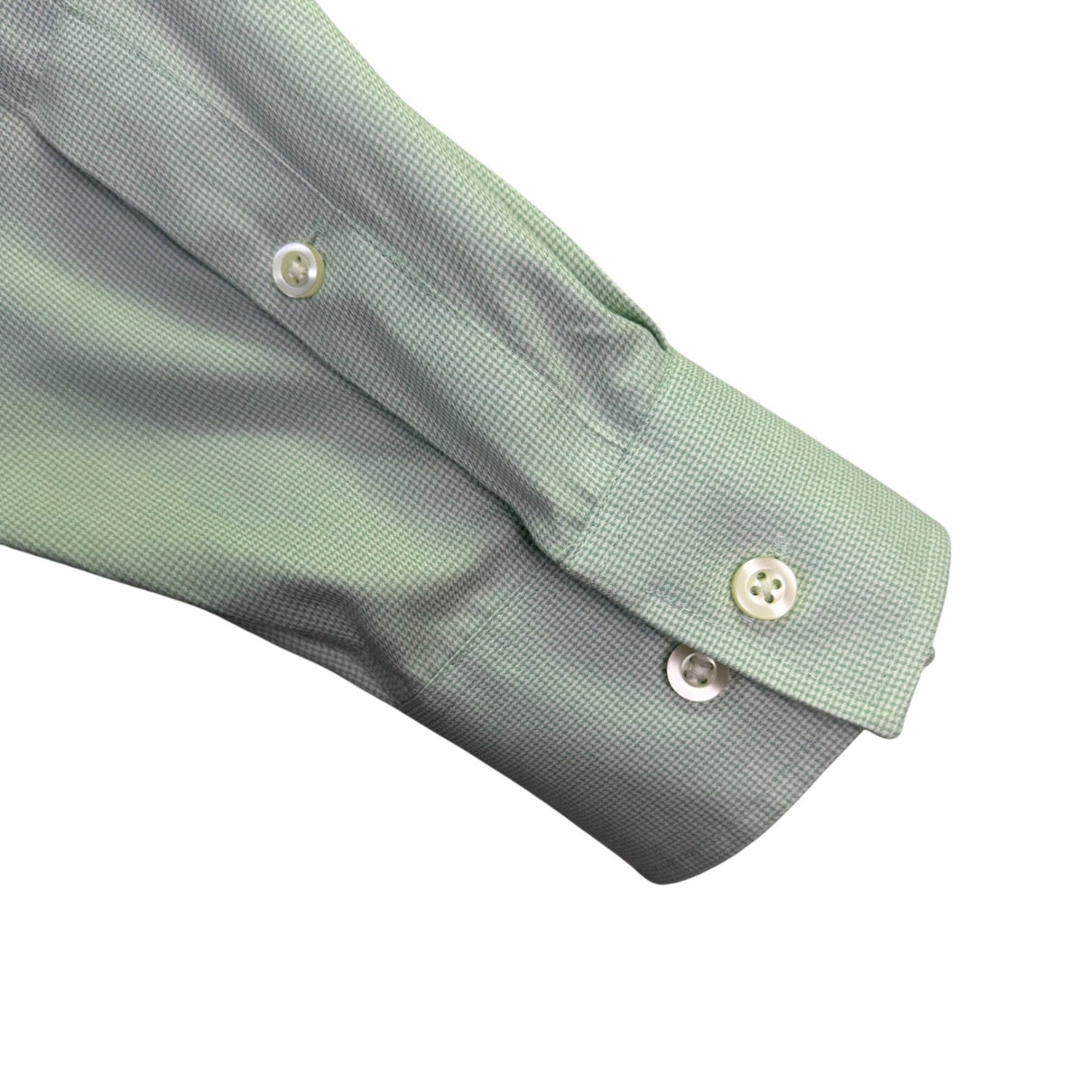 Michael Kors Mens Green Regular Fit Micro Houndstooth Dress Shirt Size 16