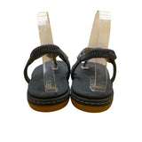 Siketu Women’s Blue Embellished T-Strap Flexible Sole Sandals Size 42