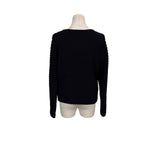 Cece Womens Black Cotton/Polyester Button-Front Cardigan Sweater Size M
