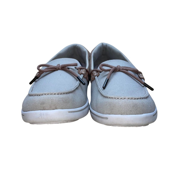 Skechers Men’s Beige Canvas Arch Fit Slip On Air-Cooled Boat Loafer Shoes Sz 10