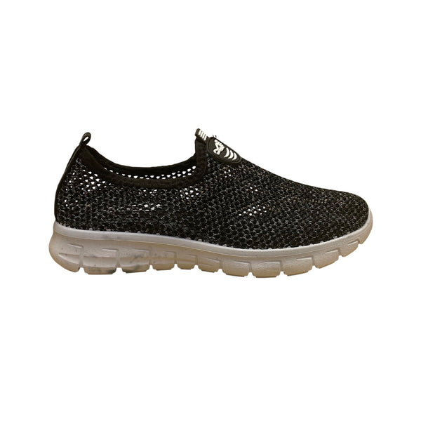 Cool Music Women’s Black Mesh Slip-On Lightweight Casual Walking Shoes Size 38
