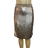 Maison Jules Women's Gray Sequin High Waist Zip Up Skirt Sz 8