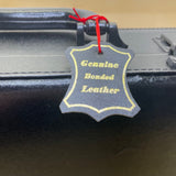 Solid Brass Black Genuine Bonded Leather Password Lock Executive Briefcase