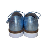Kenneth Cole Annie Womens Blue Glitter Leather Lace-Up Oxford Shoes Size 8M