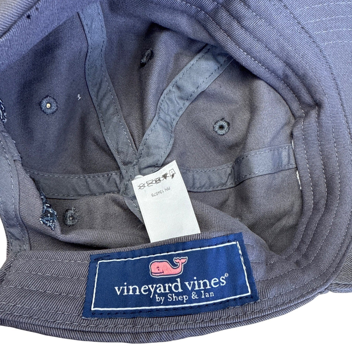 Vineyard Vines Gray Cotton Adjustable Baseball Cap For Adults