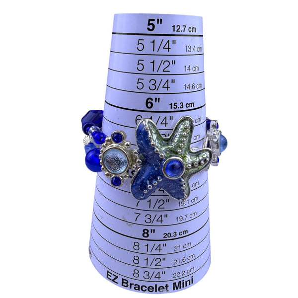 Chicos Womens Blue Green Mixed-Materials Starfish Magnetic Closure Bracelet 