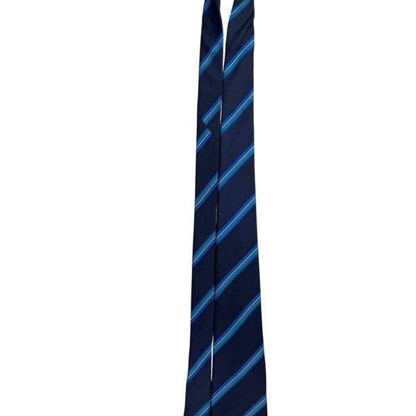 Geoffrey Beene Mens Navy Blue 100% Silk Striped Tie Classic Accessory