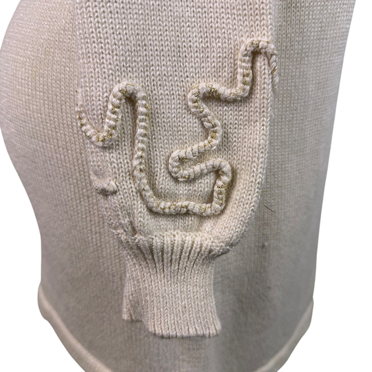 Vintage Madeleine Womens Ivory Embellished Cardigan Long Sleeve Open Front Sz L