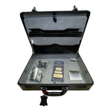 Solid Brass Black Genuine Bonded Leather Password Lock Executive Briefcase