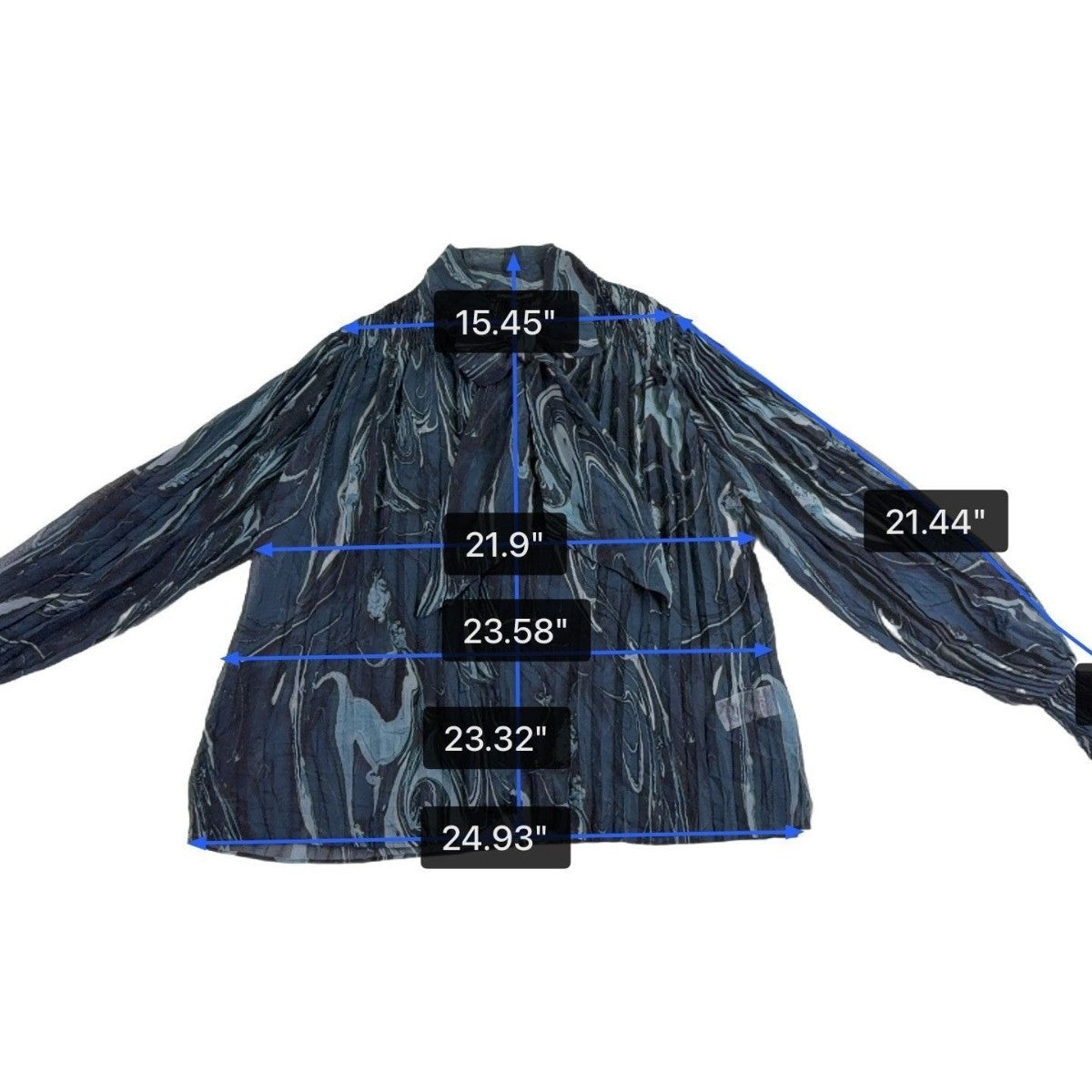 Banana Republic Womens Dark Blue Polyester Bow-Tie Long-Sleeve Blouse Size M