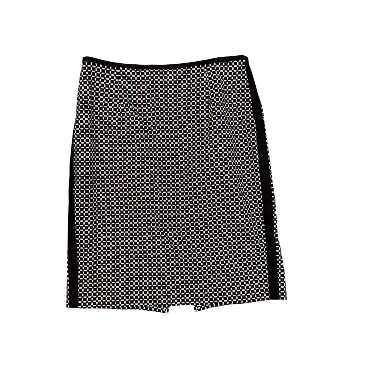 White House Black Market Womens Black & White Cotton Blend Pencil Skirt Size 2