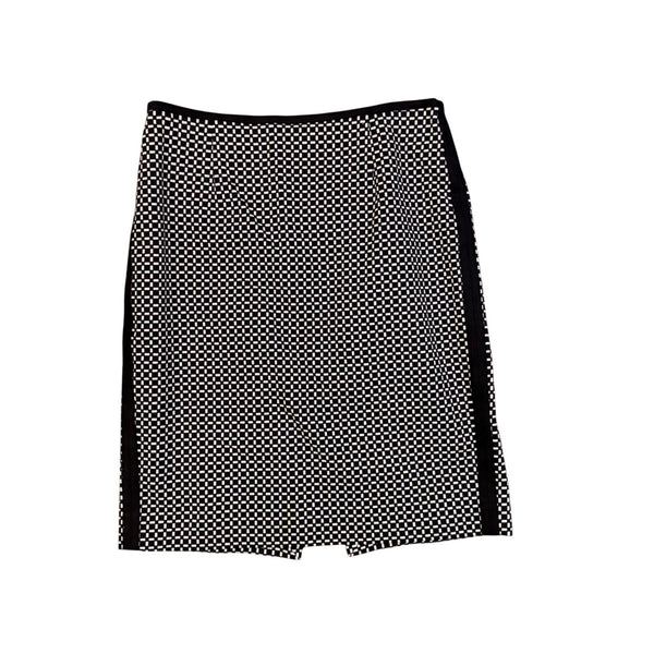 White House Black Market Womens Black & White Cotton Blend Pencil Skirt Size 2